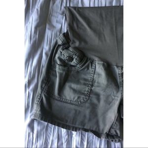 Olive Green Maternity Shorts